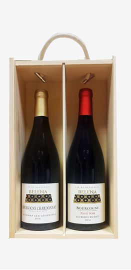 Picture of Lewis & Cooper Red and White Burgundy Wooden Gift Box