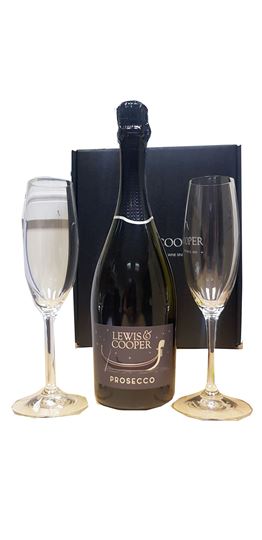 Picture of LEWIS & COOPER PROSECCO &  FLUTES GIFT BOX