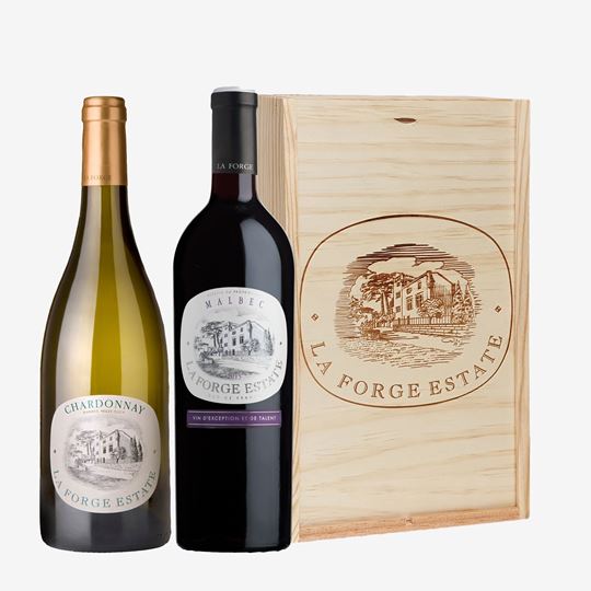 Picture of LA FORGE ESTATE  MALBEC AND CHARDONNAY WOODEN GIFT BOX
