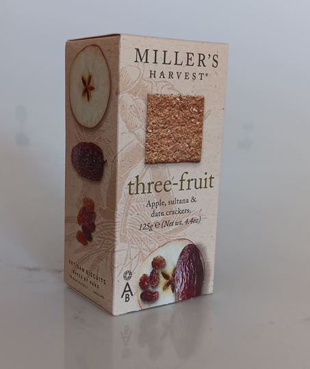 Picture of MILLER'S THREE FRUIT CRACKERS 125G